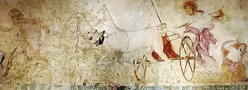 Fresque funéraire représentant Hadès enlevant Perséphone.