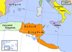 Carte historique des royaumes zianides et hafsides.