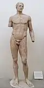 Agias, du monument de Daochos.Copie d'un bronze de Lysippe, 336-332, marbre H. 2 m. MArch Delphes.,