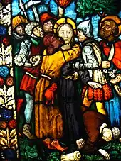 Baiser de Judas, vitrail du XVe siècle