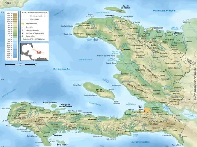 carte : Géographie d'Haïti
