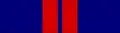 Dark blue ribbon with two red stripes close to the center