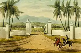 Entrée de la plantation en 1820.
