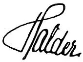 signature de Franz Halder