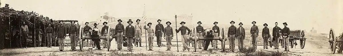 Moitié du 20th Indiana Battery à l'extérieur de Chattanooga, TN, 1864