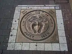 Plaque de bronze des empreintes de Ickx
