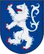 Armoiries de la province suédoise de Halland, représentant un lion blanc aux pattes rouges.