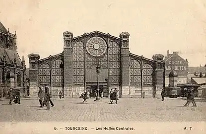 Halles centrales de Tourcoing, détruites en 1935.