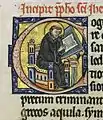 Lettre C, Saint Jérôme relisant une feuille déjà écrite, vol.II, f.38v