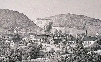 Vue des verreries de Meysenthal (1860)