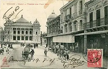 La rue Paul Bert, ex- rue de France, aujourd'hui la rue Trang Tien à Hanoï.