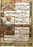 Motets de Cyprien de RoreIllustrés par Hans MielichBayerische StaatsbibliothekMus. ms. B I, page 257