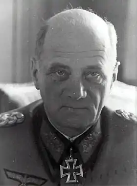 Hans von Salmuth (1888-1962), général allemand, commandant de la XVe armée, lors du Débarquement.