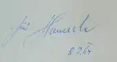 signature de Jiří Hanzelka (explorateur)