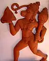 Sculpture du dieu Hanuman avec une gada dans la main gauche.