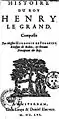 Histoire du Roy Henry le Grand  par Hardouin de Péréfixe de Beaumont publié à Amsterdam par Louis et Daniel Elzevier en 1661.