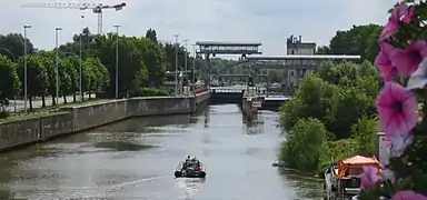 Le barrage-écluse sur la Lys.