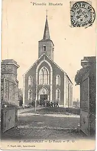 L'ancien temple détruit par les Allemands en 1917.