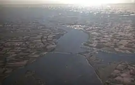 Le pont du Haringvliet vu d'avion