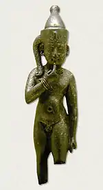 Harpocrate, statuette en argent, dynastie ptolémaïque.