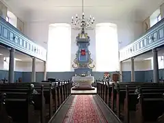 Intérieur de l'église protestante.