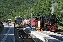 Tramway de Nordhausen côtoyant les HSB à Ilfeld