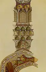Détail du dôme avec l'oculus (dessin par Pascal Coste, 1848)