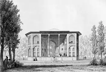 Façade arrière, perspective(dessin de Pascal Coste, 1848)