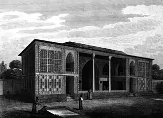 Façade arrière, perspective(dessin par Charles Heath (en), 1815)