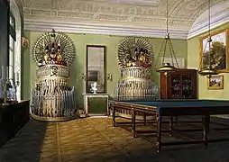 Eduard Hau. Intérieur du Palais d'Hiver. La Salle de billard  d'Alexandre II, empereur de Russie