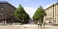 Sortie du square Mathon, perspective de la rue de Siam en 2005 (avant l’arrivée du tramway de Brest).