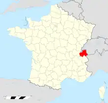 Localisation du département de la Haute-Savoie.