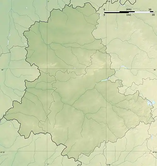 Voir sur la carte topographique de la Haute-Vienne