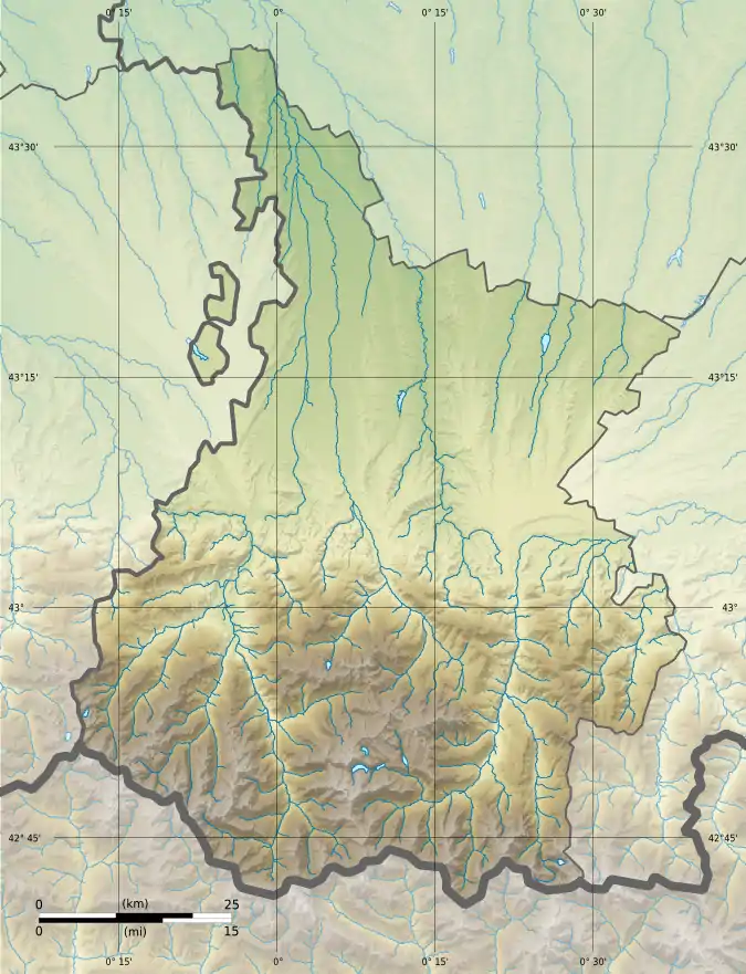 Voir sur la carte topographique des Hautes-Pyrénées