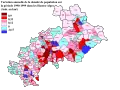 Évolution annuelle de la densité de population dans les Hautes Alpes sur la période 1990-1999