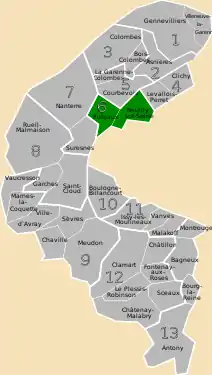 La sixième circonscription en 1967.