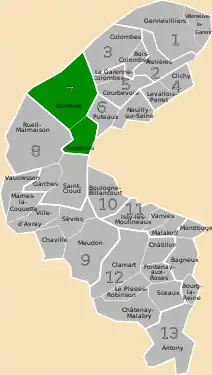 La septième circonscription en 1967.