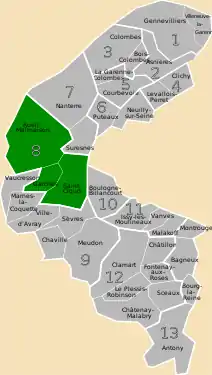 La huitième circonscription en 1967.