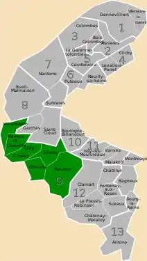 La neuvième circonscription en 1967.