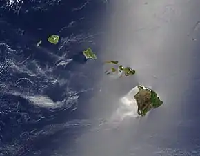 Image satellitale de l'archipel d'Hawaï.