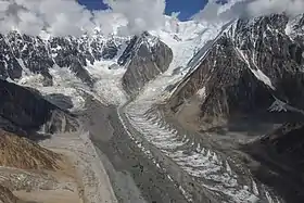 Vue aérienne du glacier