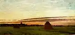Claude Monet : Meules à Chailly au soleil couchant, 1865