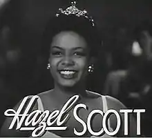 Générique de Rhapsody in Blue, Hazel Scott est souriante, son nom s'affiche.