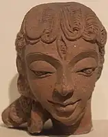 Tête en terre cuite de Parvati, Musée national, New Delhi