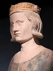 Tête d'une statue représentant Louis IX.