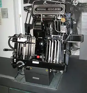 Presse Heidelberg, fabriquée de 1926 à 1985.
