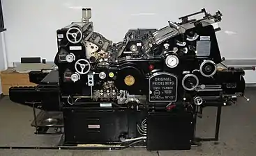 Presse Heidelberg à deux couleurs, 1965.