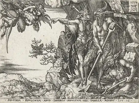 3. Parabole du mauvais riche : Le riche dans le séjour des morts, 4/5, Rijksmuseum, Amsterdam, cat. Bartsch 47.