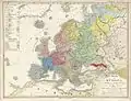 Übersicht von Europa mit ethnograph Begränzung der einzelen Staaten ... (Europe ethnographique), 1855