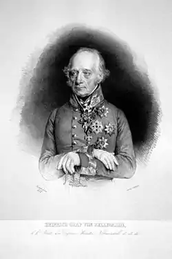 Heinrich Johann de Bellegarde, commandant en chef de l'armée autrichienne d'Italie en 1814.